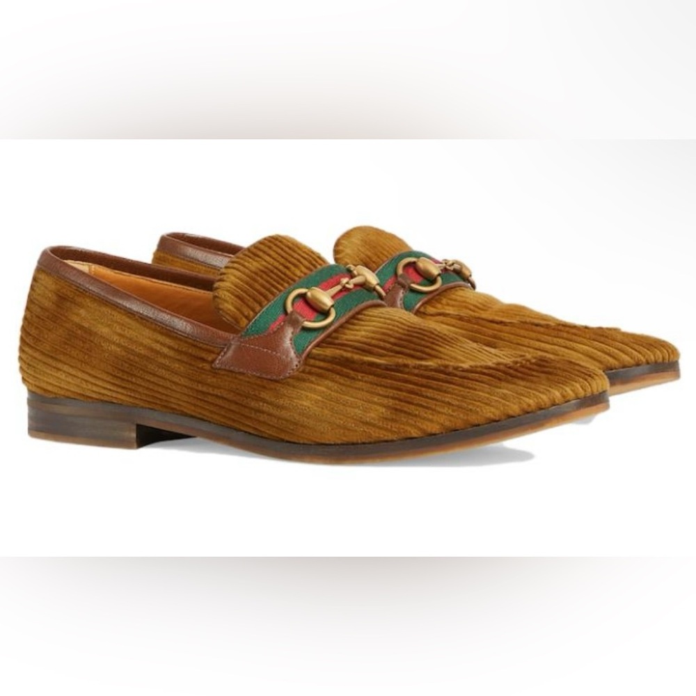Gucci Horsebit Detail Corduroy Moccasin Lanzo Stretch Loafer